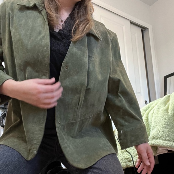 Green Suede Coat - Picture 9 of 10